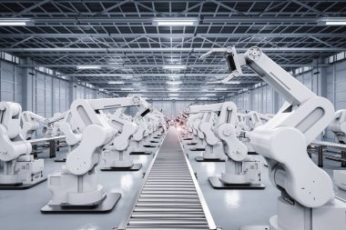 Konveyör hattı ile robot kol