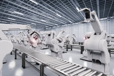 Konveyör hattı ile robot kol