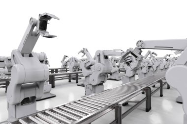 Konveyör hattı ile robot kol