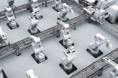 Konveyör hattı ile robot kol