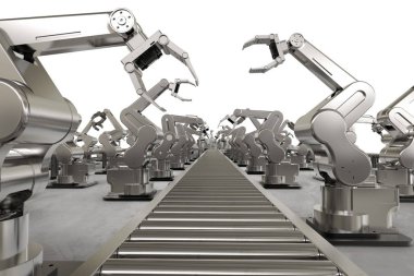 Konveyör hattı ile robot kol