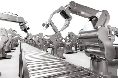 Konveyör hattı ile robot kol