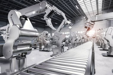 Konveyör hattı ile robot kol