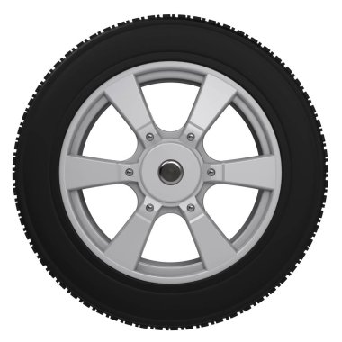 black tire with alloy wheel  clipart
