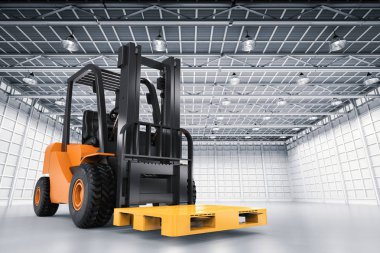 Sarı palet ile forklift kamyon