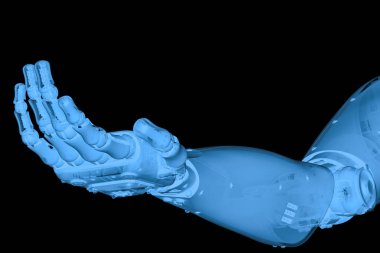 x ışını robot el el palm ile açın