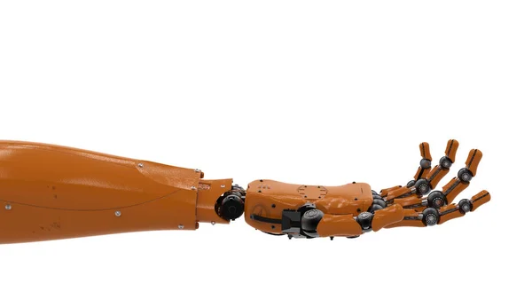 Robotic hand with hand palm open — Stock Photo, Image