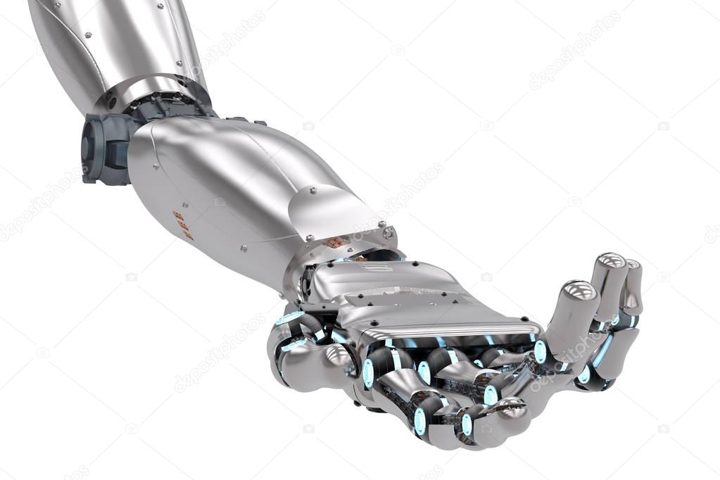 robotic hand with hand palm open