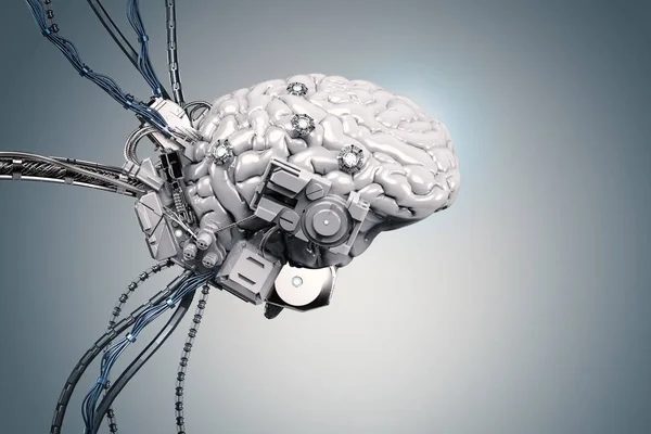 Robot brain with wires — Stock Photo, Image