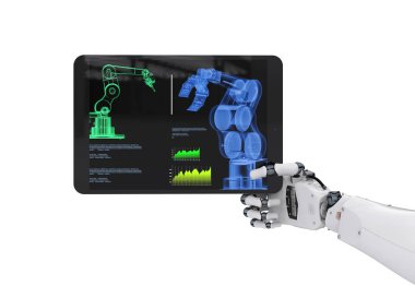robot el dijital tablet ile çalışma 