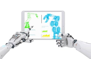 robot el dijital tablet ile çalışma 