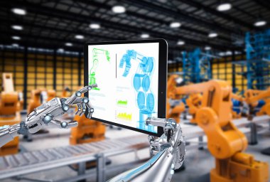 robot el dijital tablet ile çalışma 