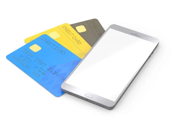 Cellulare con Carta di Credito — Foto Stock