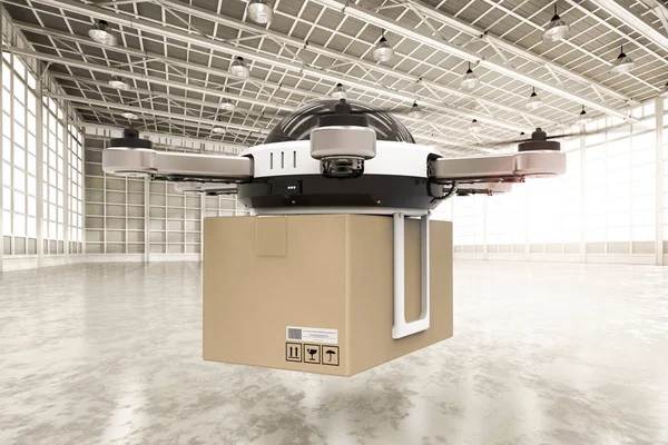 Consegna drone in magazzino — Foto Stock