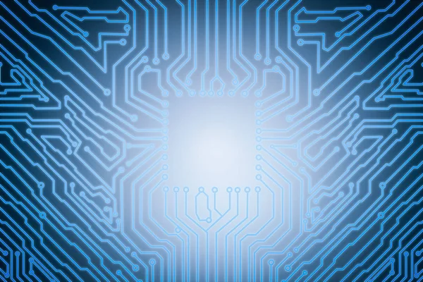 Empty square on blue circuit board — Stock Photo, Image