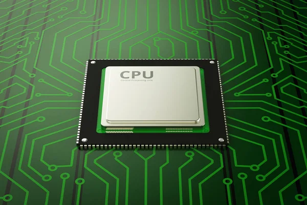 Chip cpu sul circuito stampato — Foto Stock