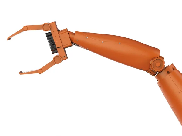 Braço robótico laranja — Fotografia de Stock