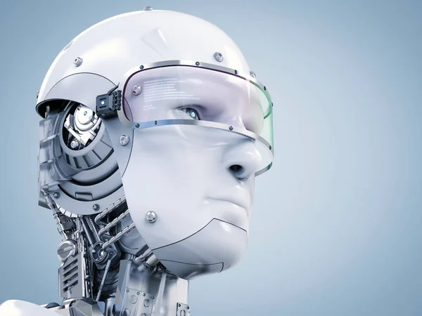 Cyborg πρόσωπο ή πρόσωπο ρομπότ — Φωτογραφία Αρχείου