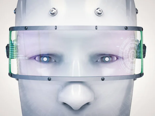 Faccia cyborg o faccia robot — Foto Stock