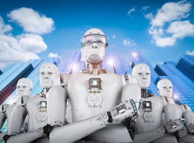 takım lideriyle robot