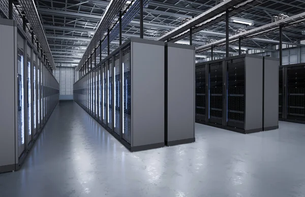 Sala de servidores o computadoras de servidor — Foto de Stock