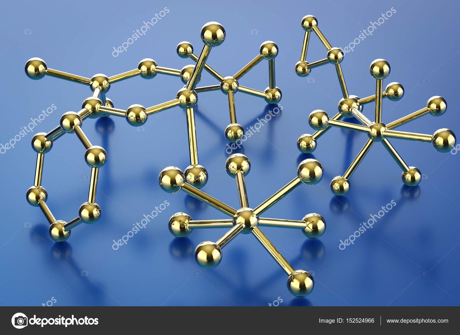 With Erections Gold Molecular Model