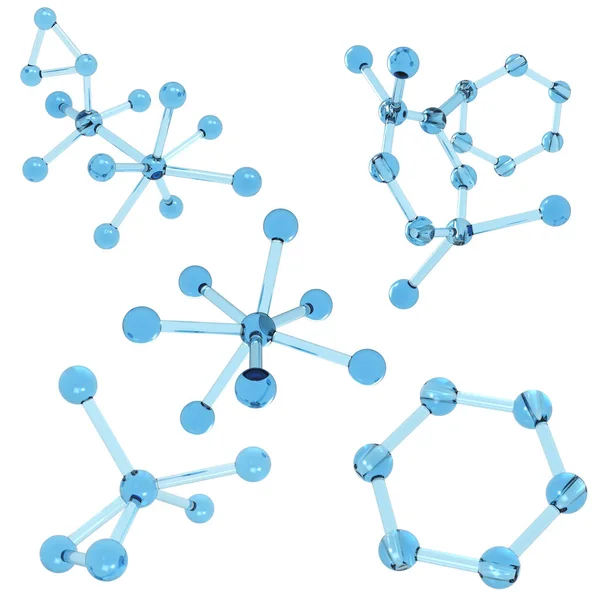Mavi metal molekül yapısı — Stok fotoğraf