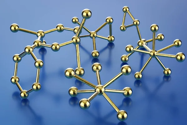 Zlaté molekuly struktura — Stock fotografie