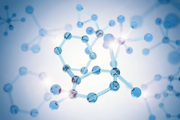 蓝色分子结构 — 图库照片
