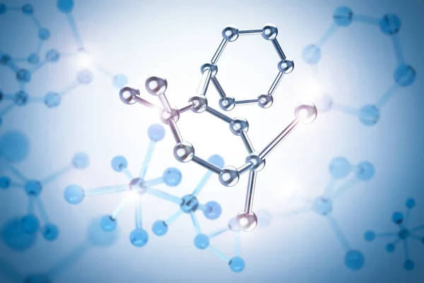 Struttura della molecola di metallo blu — Foto Stock