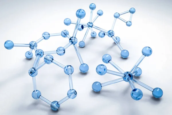 Struktur blauer Moleküle — Stockfoto