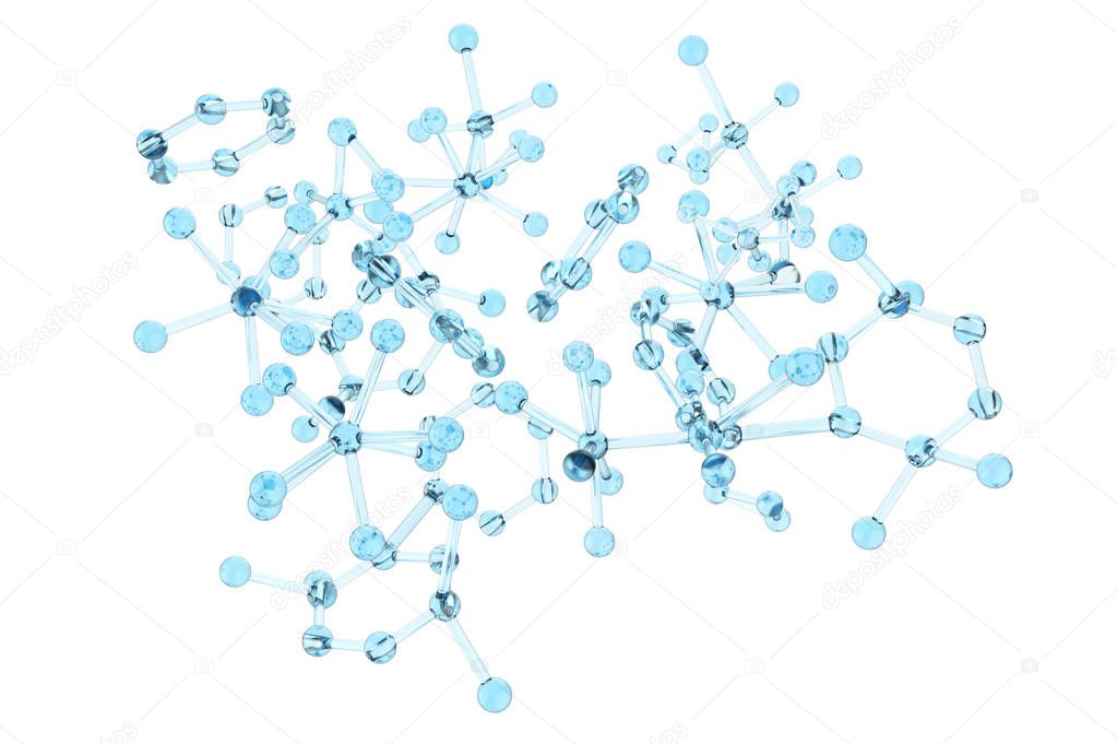 blue molecule structure