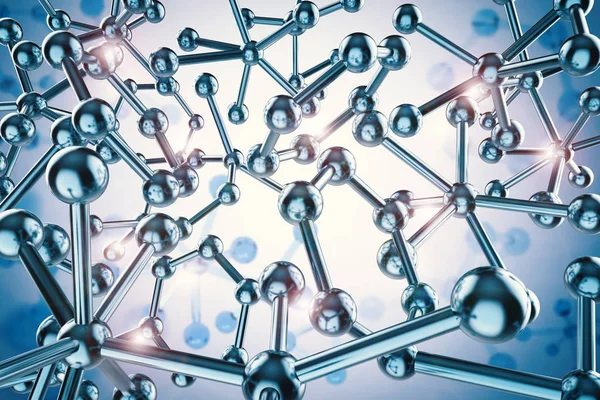 Estrutura da molécula de metal azul — Fotografia de Stock
