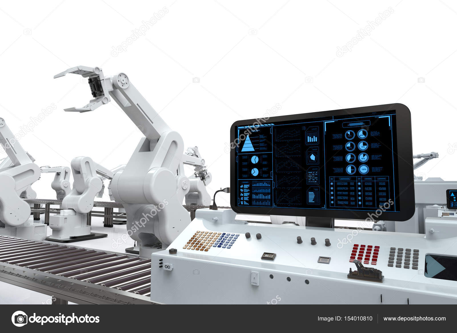 Control panel screen with robotic arms Stock Photo by ©phonlamai 154010810