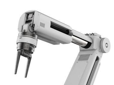 Beyaz arkaplanda robot kolu