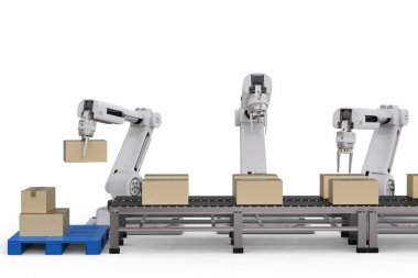 robot silah karton kutuları ile çalışma 