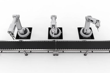 robot silah konveyör hattı ile