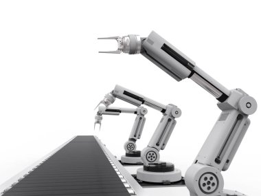 robot silah konveyör hattı ile