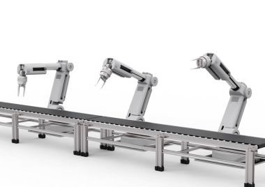 robot silah konveyör hattı ile