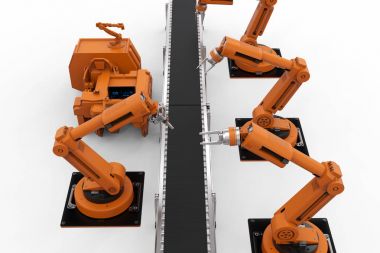 robot silah konveyör hattı ile