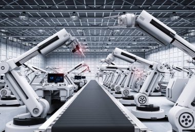 robot silah konveyör hattı ile