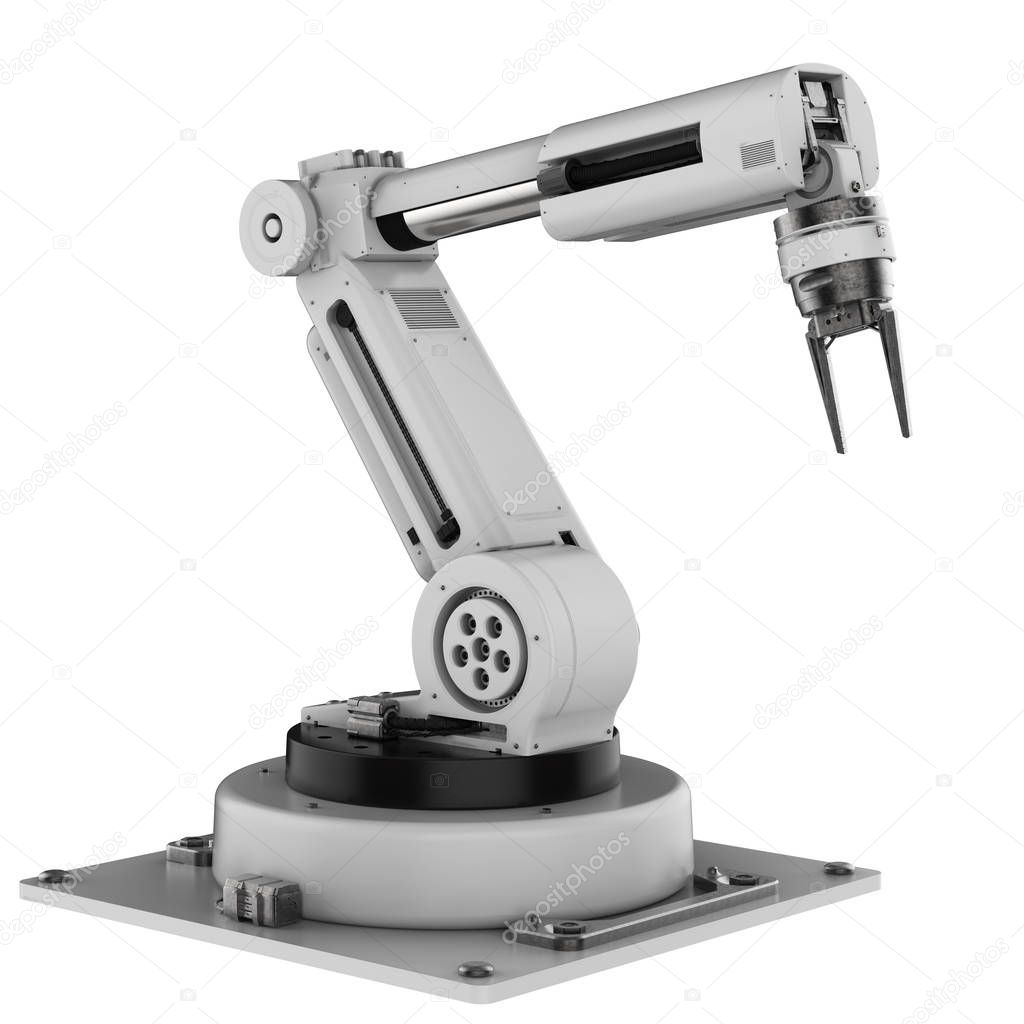 robot arm on white background