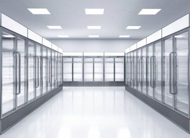 boş ticari buzdolabı deposunda