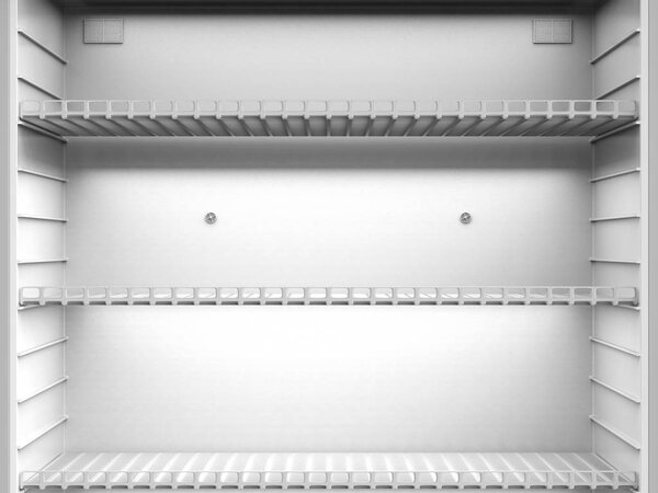 empty shelves in fridge