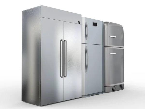 Drei Design-Kühlschränke — Stockfoto