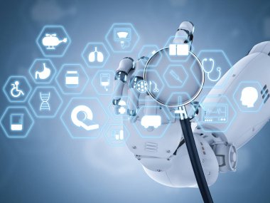 stetoskop tutan robot el ile tıbbi arabirimi