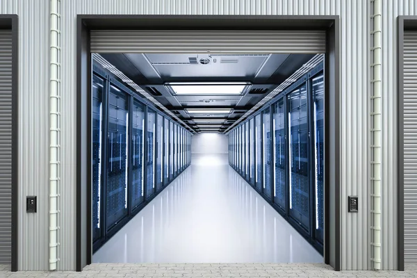 Server computers in warehouse — Stock Photo, Image