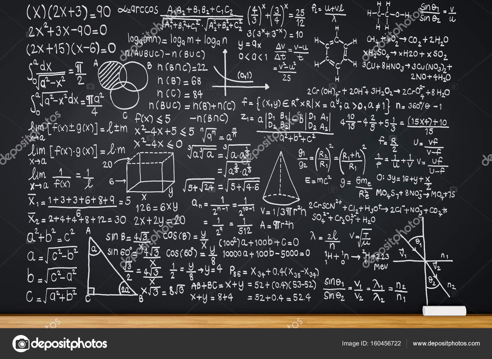 Blackboard with math formula Stock Photo by ©phonlamai 160456722