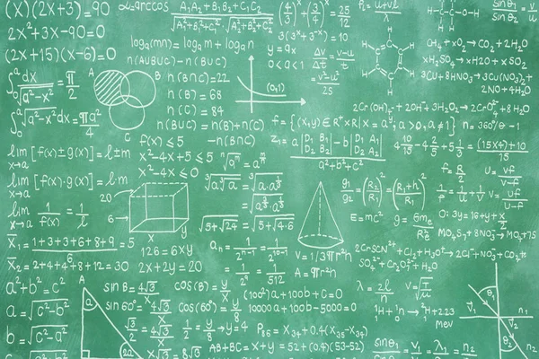 Green blackboard with math formula — Stock Photo, Image