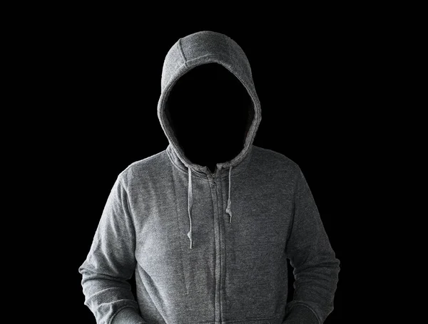 Hooded man with empty face — Stock Photo, Image